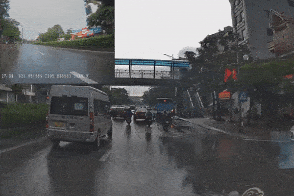 Tài xế phanh gấp, xe máy đổ trước đầu ôtô