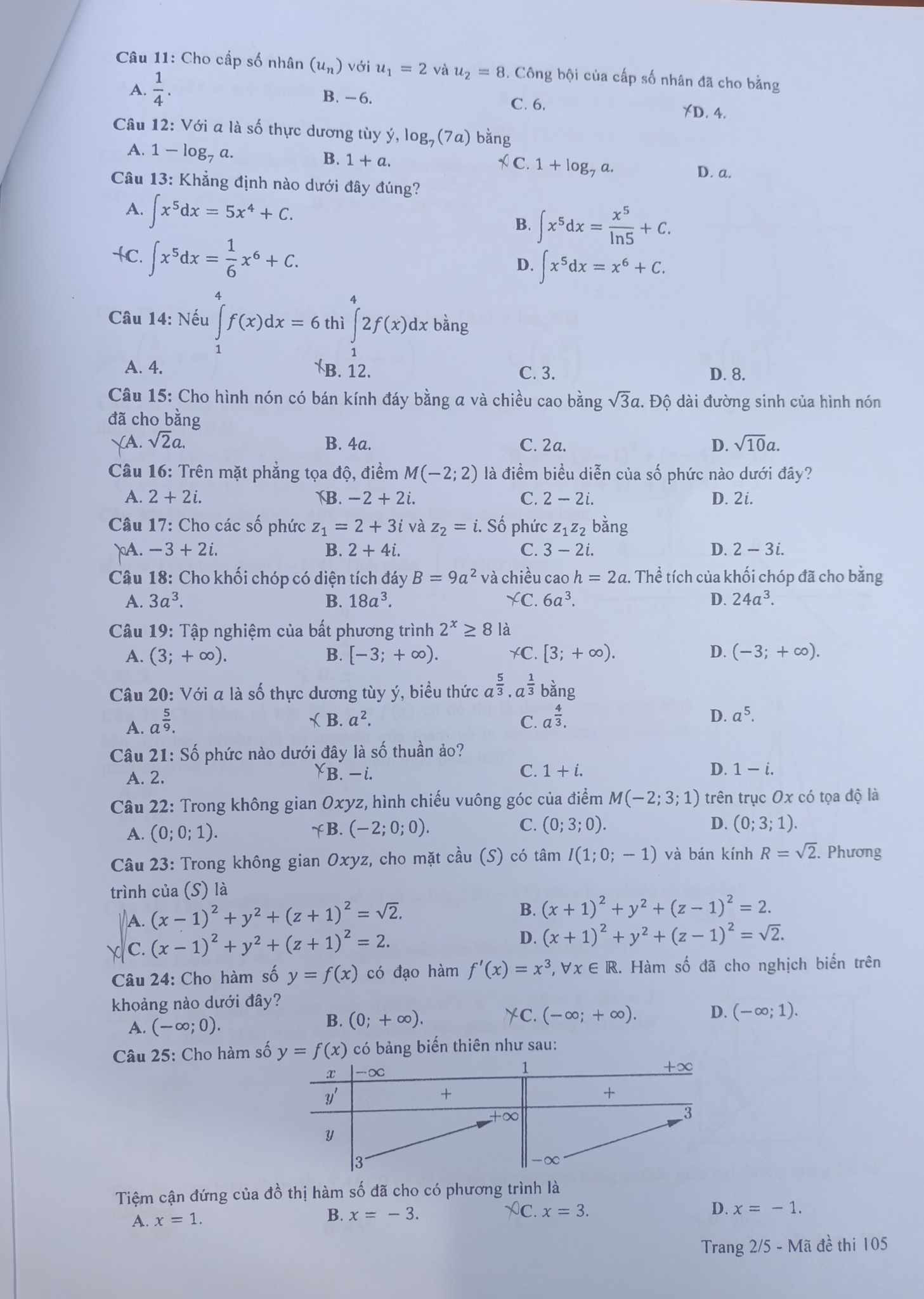 Đề thi môn Toán thi tốt nghiệp THPT 2023 chính thức-2