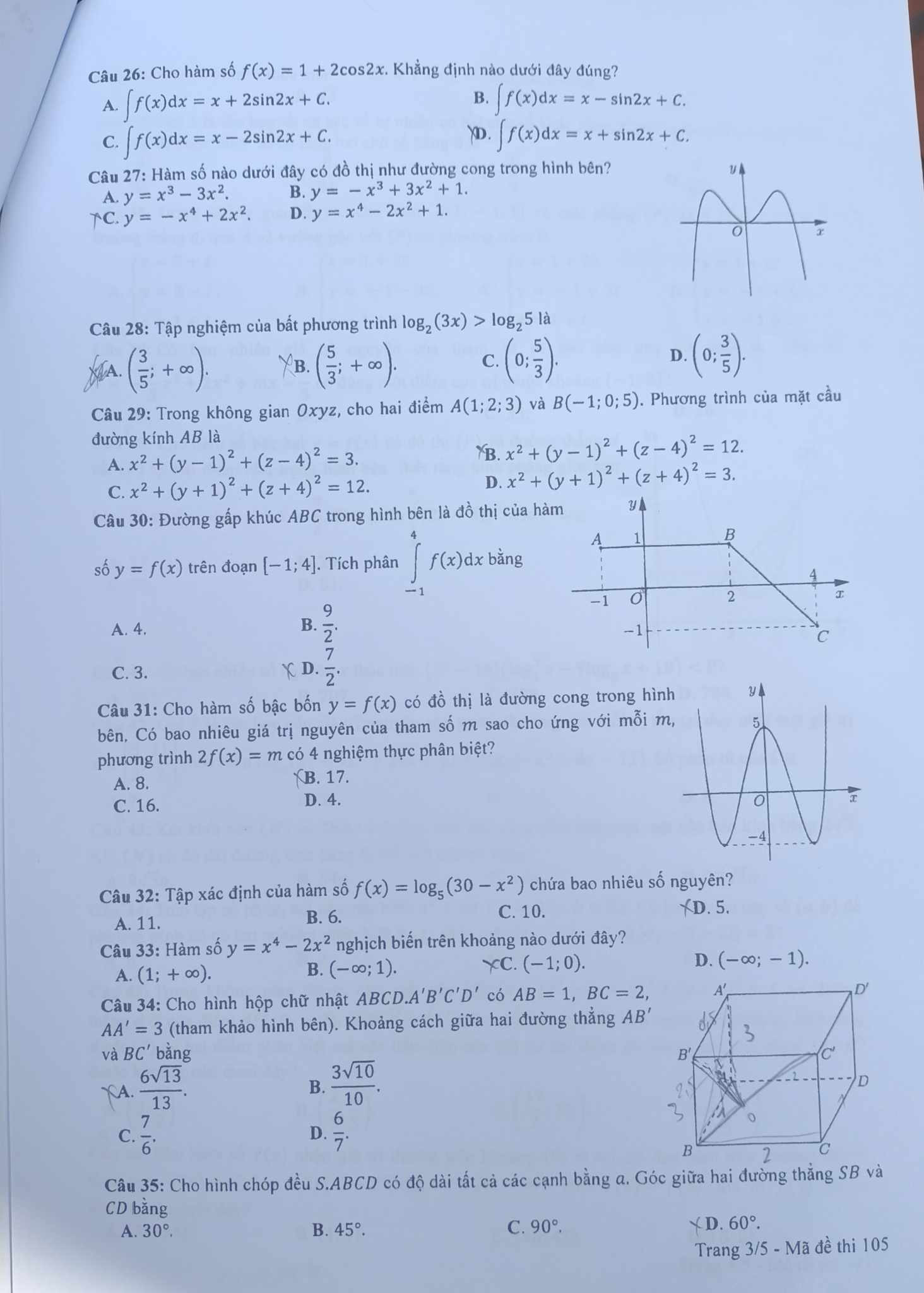 Đề thi môn Toán thi tốt nghiệp THPT 2023 chính thức-3