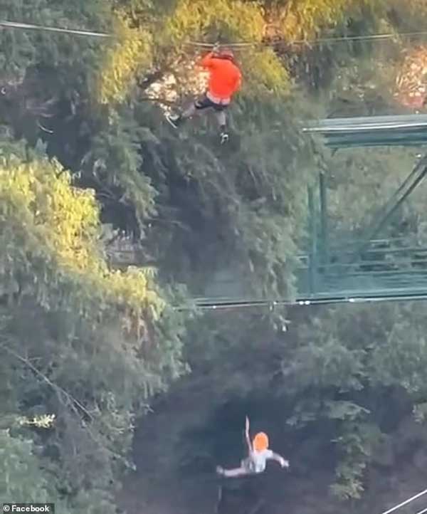 Chơi trò đu dây mạo hiểm, cậu bé bị rơi giữa chừng từ độ cao 12m, clip hiện trường gây sốc-2