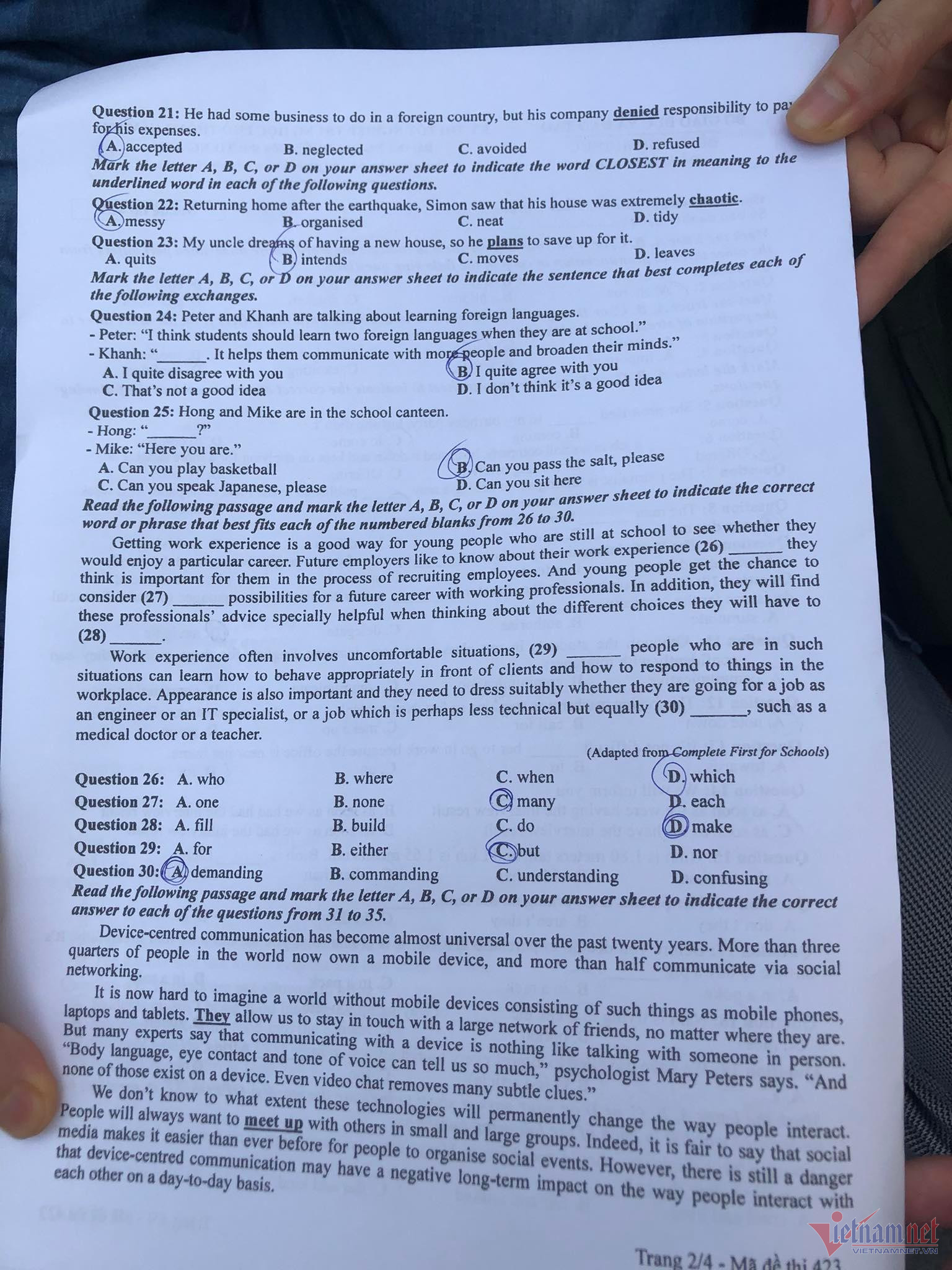 Đề thi môn Tiếng Anh thi tốt nghiệp THPT 2023 chính thức-6