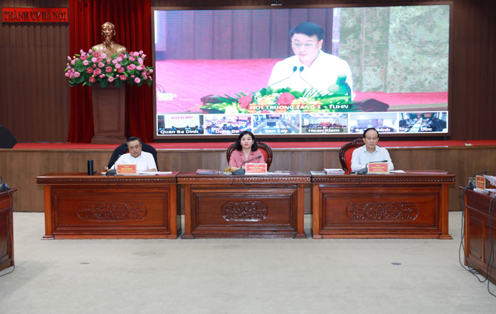 Hội nghị giao ban Thường trực Thành ủy - HĐND - UBND Thành phố với lãnh đạo các quận, huyện, thị xã, quý II/2023-2