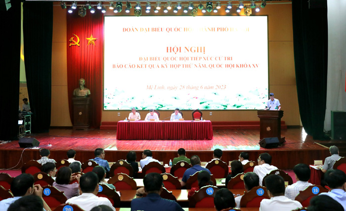 Chủ tịch UBND Thành phố Trần Sỹ Thanh tiếp xúc cử tri huyện Mê Linh, Sóc Sơn-1