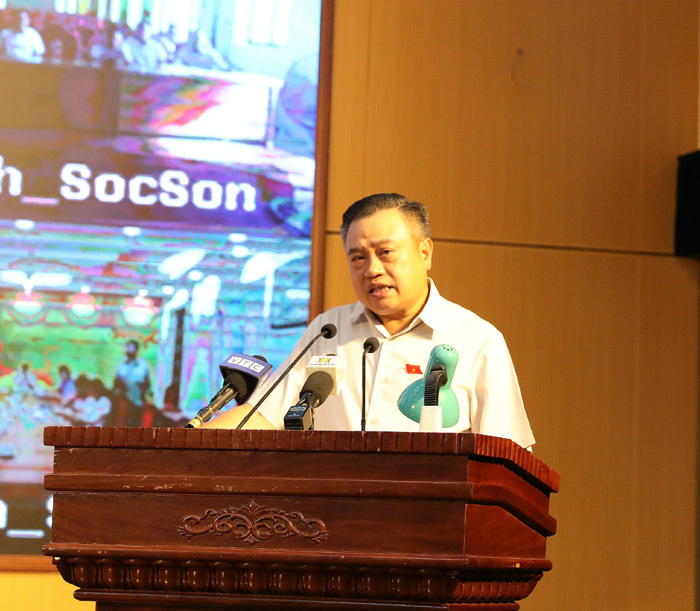 Chủ tịch UBND Thành phố Trần Sỹ Thanh tiếp xúc cử tri huyện Mê Linh, Sóc Sơn-4