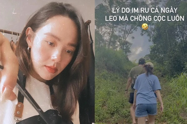 Minh Hằng bầu vượt mặt vẫn đi leo núi-1