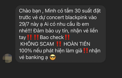 Rủi ro mất tiền khi mua vé concert BlackPink trên MXH-4