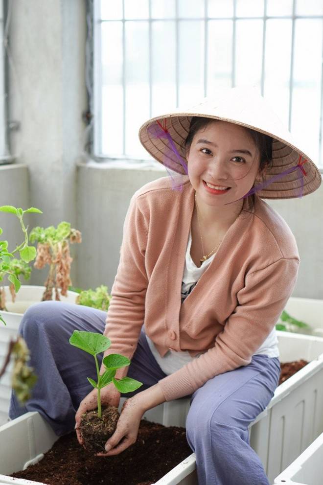 Đôi vợ chồng 8X dỡ mái nhà, chi 80 triệu trồng rau trên nóc cho thỏa đam mê, rau nào cũng xanh mướt mắt-5