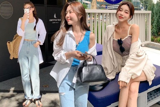 Mặc đẹp ngày nắng gắt với áo sơ mi khoác ngoài