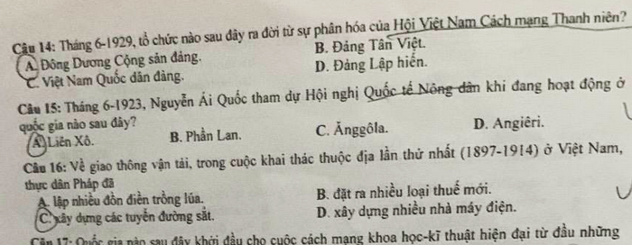 Đề Lịch sử thi tốt nghiệp THPT năm 2023 nhầm lẫn thời gian sự kiện?-1