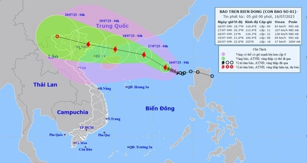 Bão số 1 tăng cấp nhanh và còn mạnh thêm, hướng về miền Bắc nước ta-1