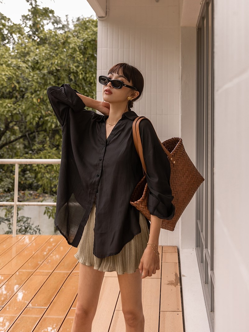 5 cách mặc đẹp với áo sơ mi tối màu-9