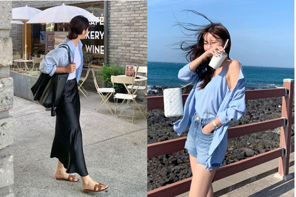 Nhìn trang phục của Jisoo lại mê mẩn kiểu áo sơ mi xanh dáng rộng-3