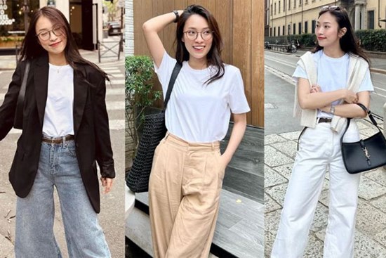 Diện áo thun thanh lịch như MC Khánh Vy