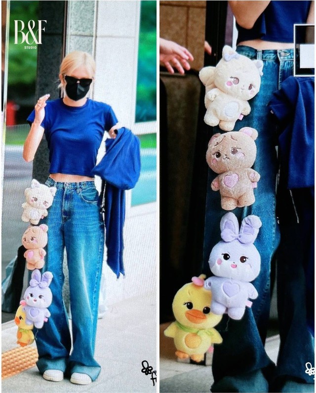 Rosé khoe chiếc quần jeans gắn gấu siêu yêu, dự là lại tạo xu hướng mới cho chị em học tập-6