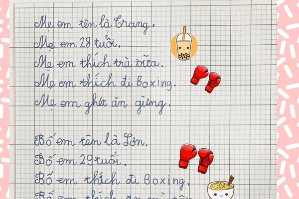 Cậu bé viết văn tả tài uống rượu của mẹ, câu cuối chốt hạ khiến các ông bố đọc phải giật mình-2