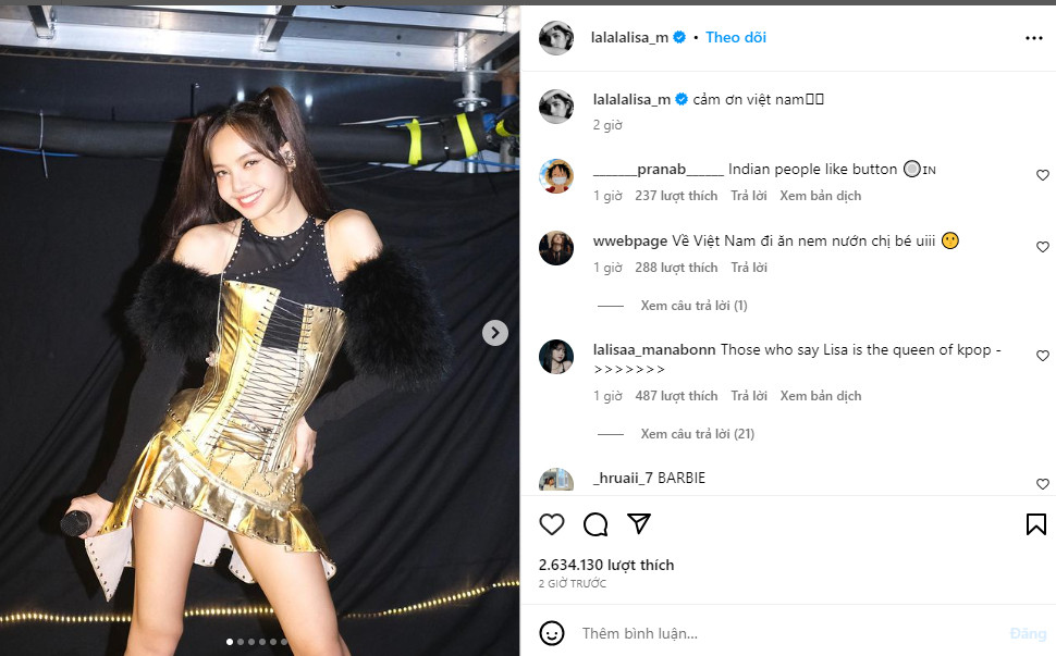 Lisa BlackPink đăng ảnh hậu trường và viết tiếng Việt gửi tới 96,3 triệu fan-1