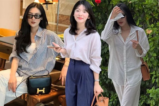 Tham khảo cách phối áo sơ mi và quần ống rộng đẹp