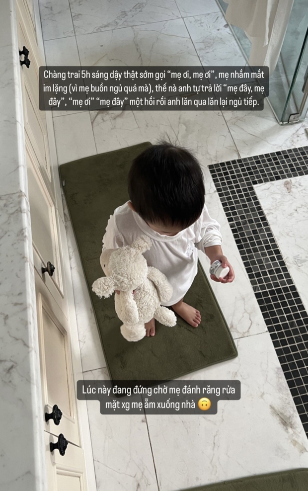 Con út Hà Tăng hiếm hoi lên sóng, có hành động đặc biệt với mẹ lúc 5 giờ sáng-1