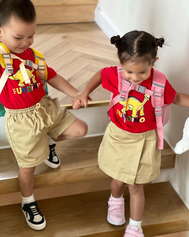 Lisa - Leon nhà Hà Hồ tựu trường năm học mới, biểu cảm của 2 nhóc tỳ gây chú ý-1