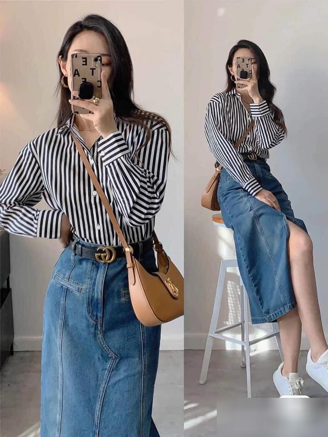 Chân váy denim + sơ mi: Cặp đôi hack tuổi vi diệu cho nàng công sở tuổi 30-7