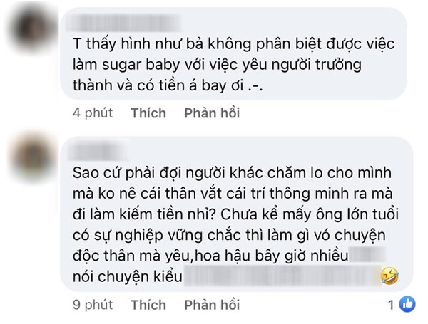 Á hậu Vbiz bị chỉ trích vì công khai ủng hộ quan điểm làm sugar baby-1