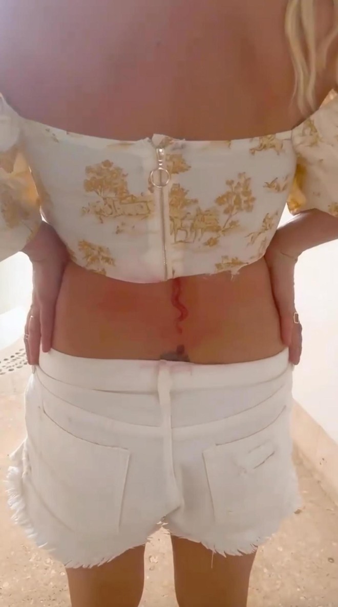 Chia tay chồng, Britney Spears xăm hình con rắn lên lưng-2