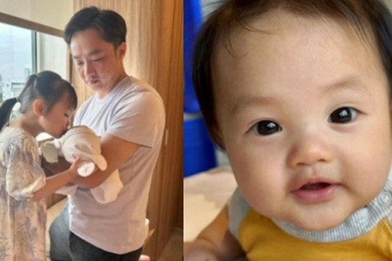 Đàm Thu Trang khoe ảnh cận mặt của quý tử, tiết lộ cực giống chị gái Suchin hồi bé