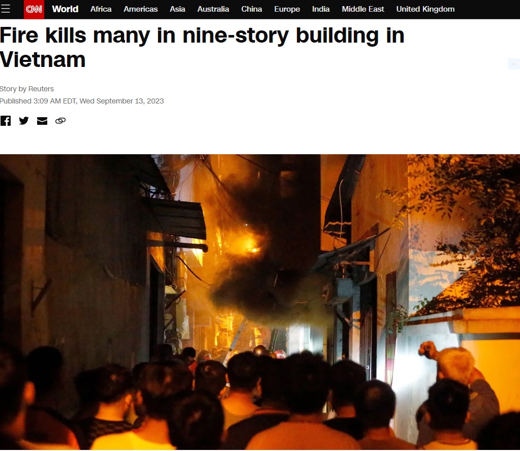 Báo nước ngoài đưa tin vụ cháy chung cư mini ở Hà Nội-2