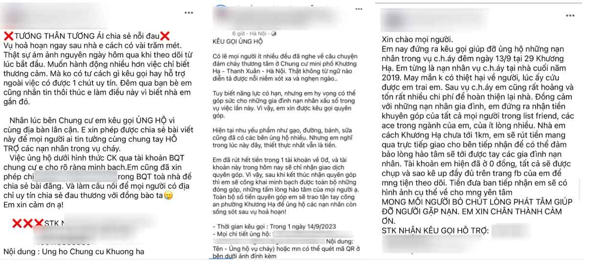 Quyên góp cho các nạn nhân vụ cháy chung cư mini ở Hà Nội: Cần tỉnh táo, không chuyển tiền vào các số tài khoản chưa xác minh-3