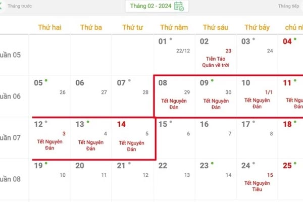 Đề xuất 2 phương án nghỉ Tết Nguyên đán Giáp Thìn 2024-2