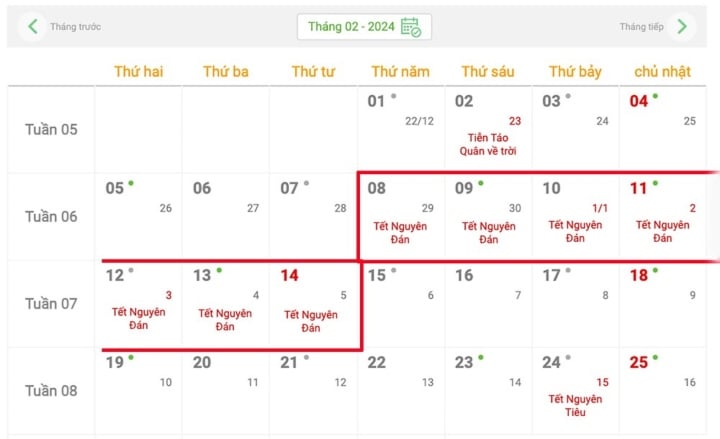 Tết Nguyên đán năm nay được nghỉ mấy ngày?-1