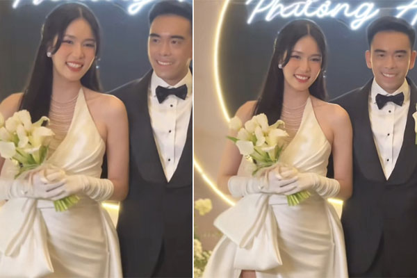 Tiệc tối hôn lễ Á hậu Phương Anh: Cô dâu rơi nước mắt khi vào lễ đường, lộ 1 chi tiết cực tinh tế-13