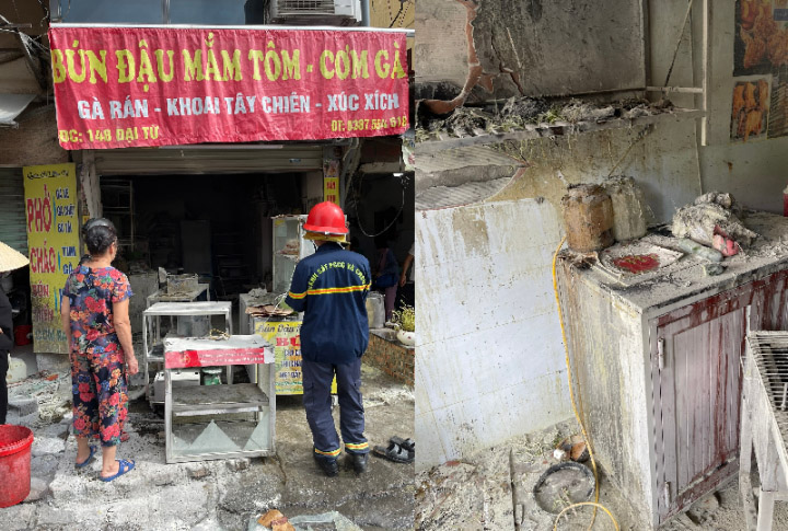Cháy cửa hàng bún đậu mắm tôm trên phố Hà Nội-1