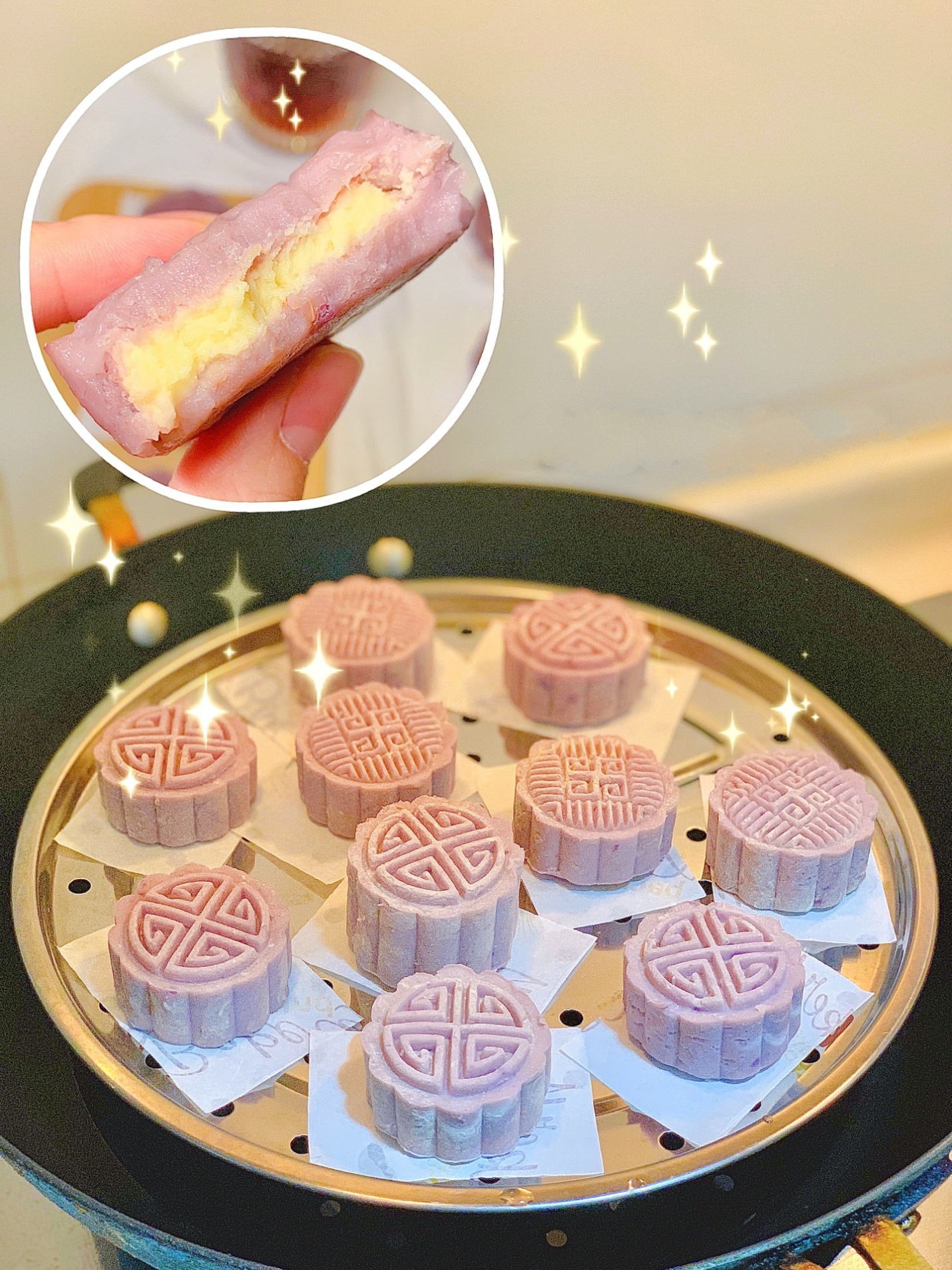 Cách cực dễ làm bánh trung thu khoai môn dẻo thơm mềm mịn-6