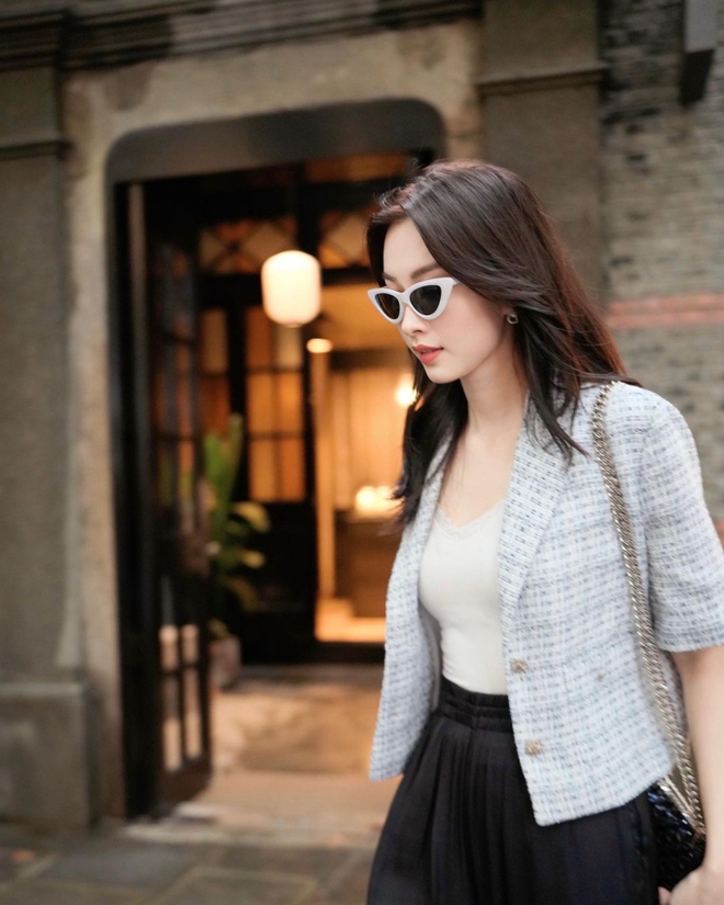 Hoa hậu Đặng Thu Thảo diện áo blazer cộc tay: Đơn giản mà sang ngây ngất-3