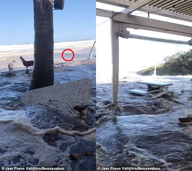 Khoảnh khắc sóng thần ập vào quán ăn ven biển cuốn phăng thực khách ra biển, diễn biến sau đó khiến mọi người nín thở-4