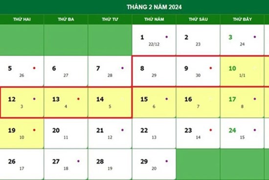 Đề xuất 2 phương án nghỉ Tết Nguyên đán Giáp Thìn 2024