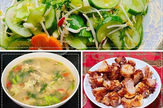 Bữa cơm 3 món giản dị, có món canh chua vừa ngon lại thanh mát