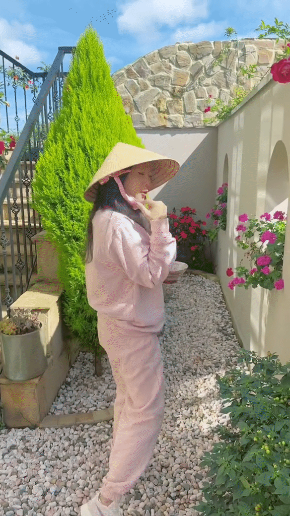 Mẹ đơn thân nổi tiếng khoe cảnh hái ớt mấy triệu một ký” trong vườn biệt thự-4