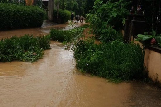 4.300 học sinh một huyện phải nghỉ học vì mưa lớn