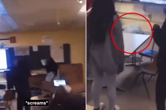 Giáo viên ngất xỉu tại chỗ vì bị học sinh ném ghế vào đầu, video vụ việc gây phẫn nộ