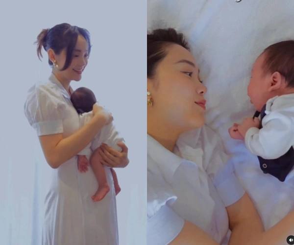 Ông xã Minh Hằng hiếm hoi lên sóng cùng con trai, có 1 hành động chuẩn bố bỉm-4