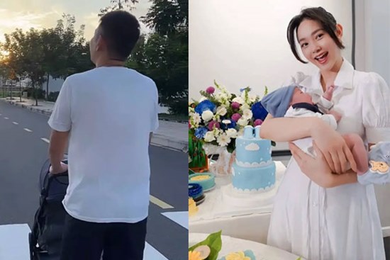 Ông xã Minh Hằng hiếm hoi lên sóng cùng con trai, có 1 hành động chuẩn bố bỉm