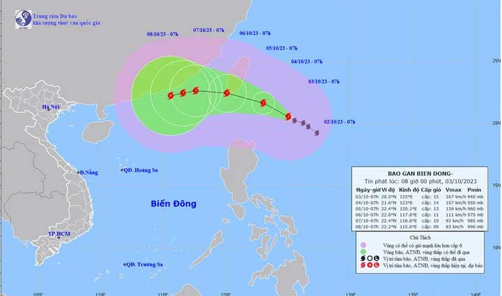 Bão Koinu giật trên cấp 17 đang tiến gần Biển Đông-1