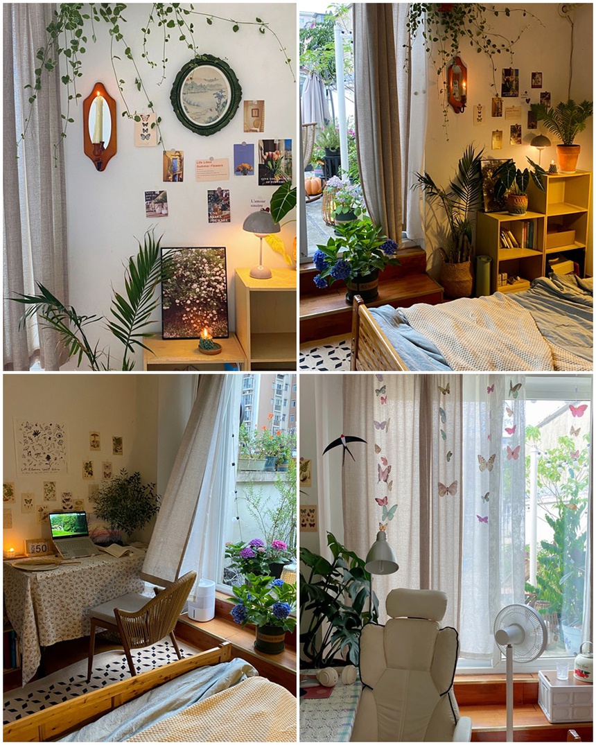 Đi thuê nhà, cô gái cải tạo sân thượng cũ thành vườn chill lãng mạn-9