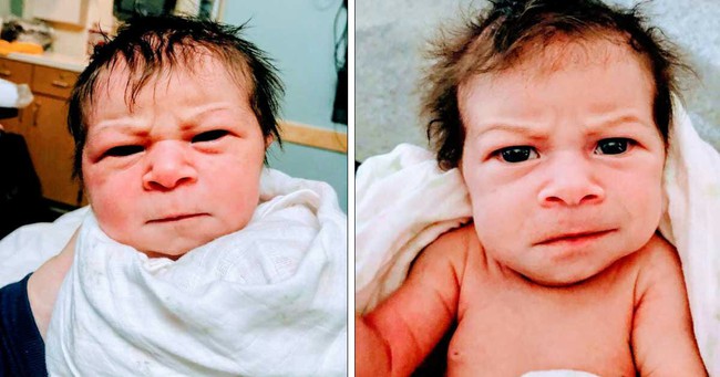 Em bé sơ sinh gây bão” với khuôn mặt gắt gỏng lúc mới chào đời-5