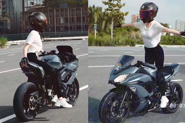 Xác minh nữ người mẫu dang 2 tay khi chạy mô tô ở Thủ Thiêm-1