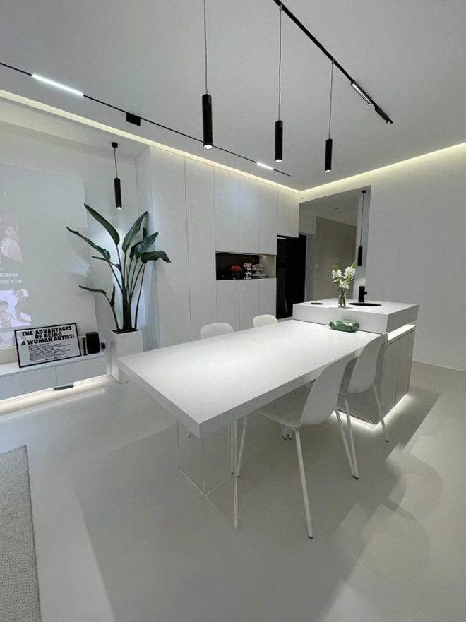 Căn hộ 98m2 full màu trắng khiến ai nhìn cũng ngỡ ngàng vì tối giản quá mức, gia chủ thậm chí không có TV-7