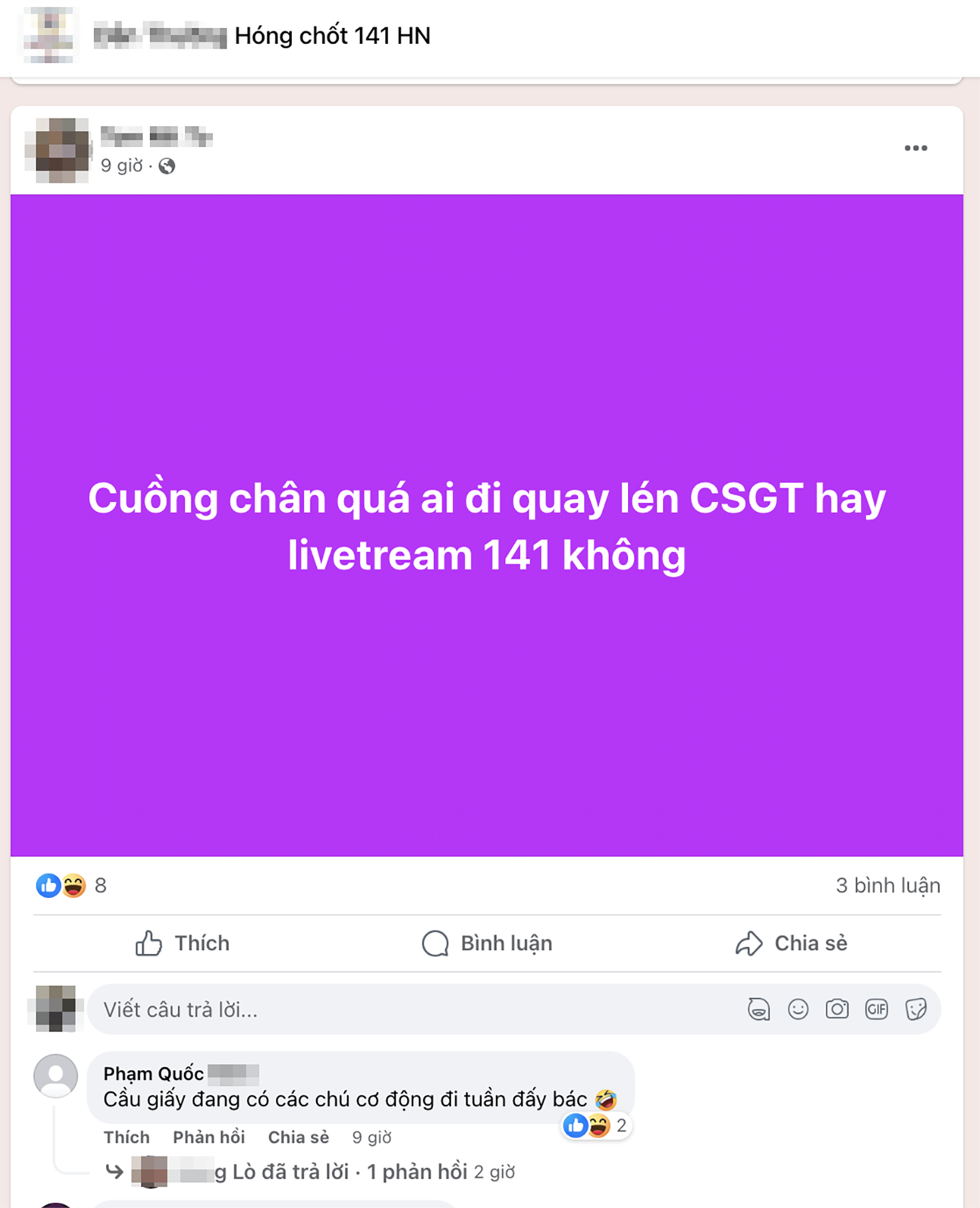 Đề nghị không thông tin về các chốt cảnh sát 141 lên mạng-1