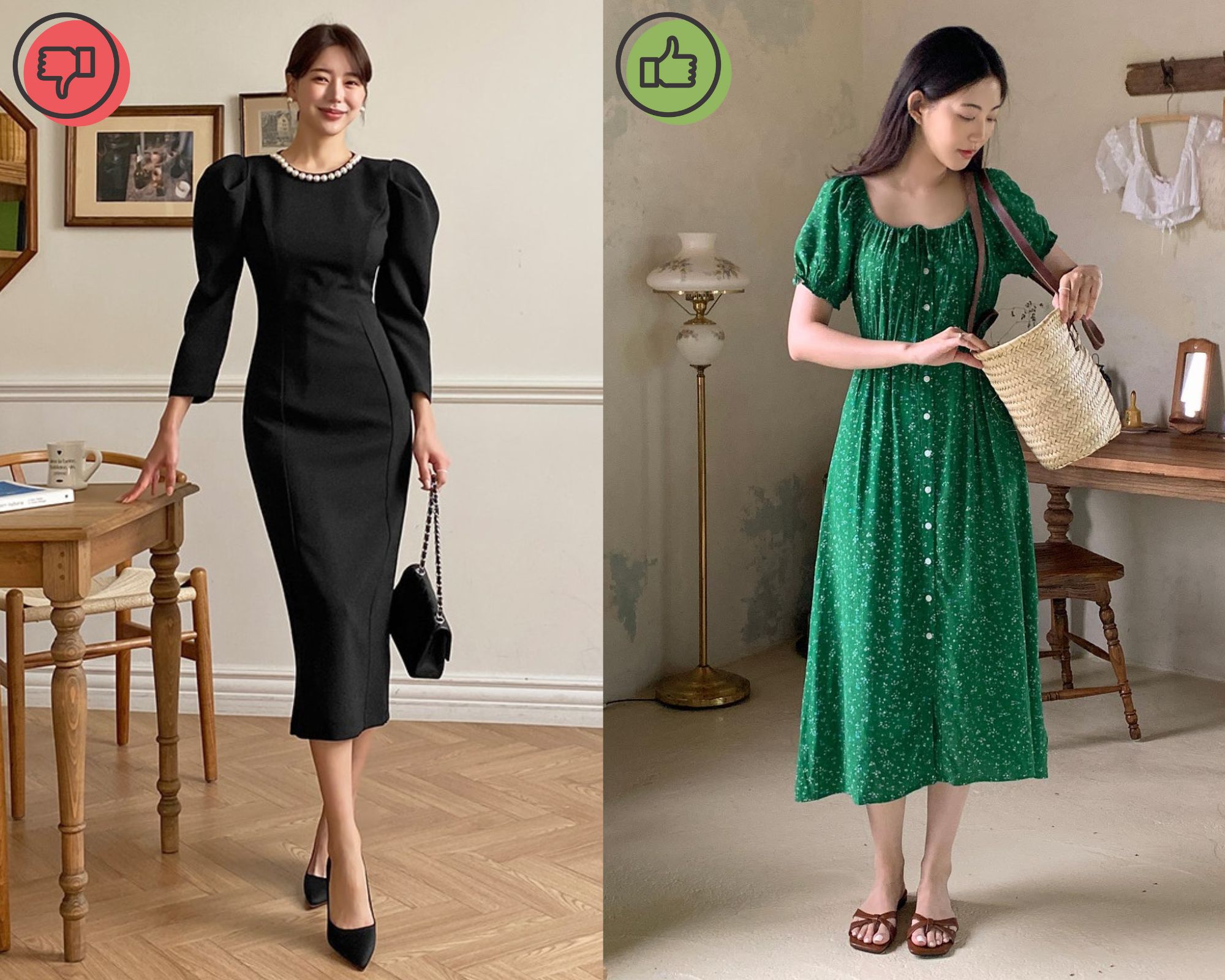 Đầm xòe đen công sở họa tiết hoa nhí KK160-30 | Thời trang công sở K&K  Fashion